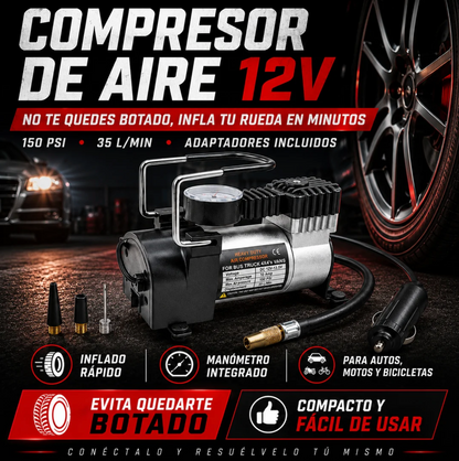 AirRescue Pro™ - Tu compresor portátil para resolver al instante