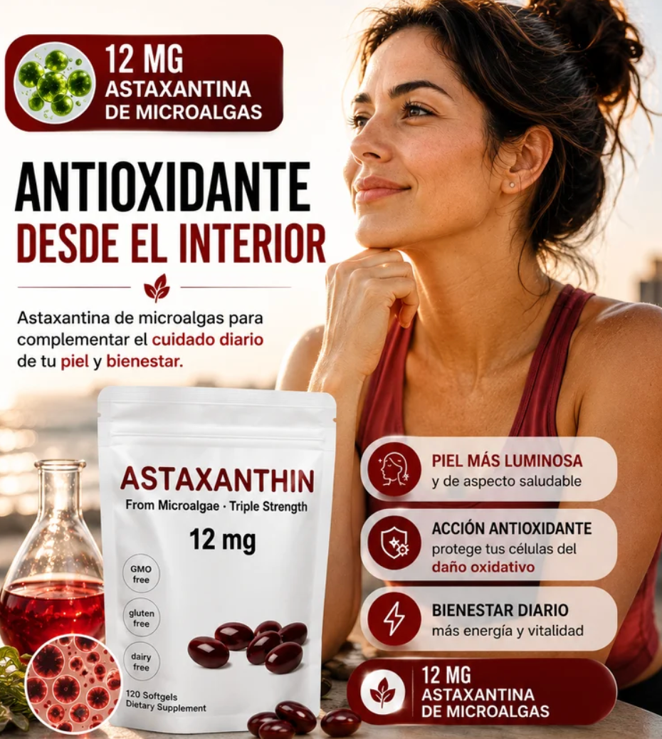 Astaxanthin™ - Suplemento antioxidante ayuda a combatir el estrés oxidativo