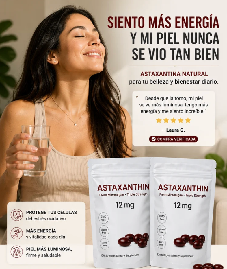 Astaxanthin™ - Suplemento antioxidante ayuda a combatir el estrés oxidativo