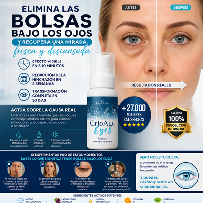 Crio Age Eyes - Elimina las Bolsas Bajo los Ojos y Recupera una Mirada Fresca