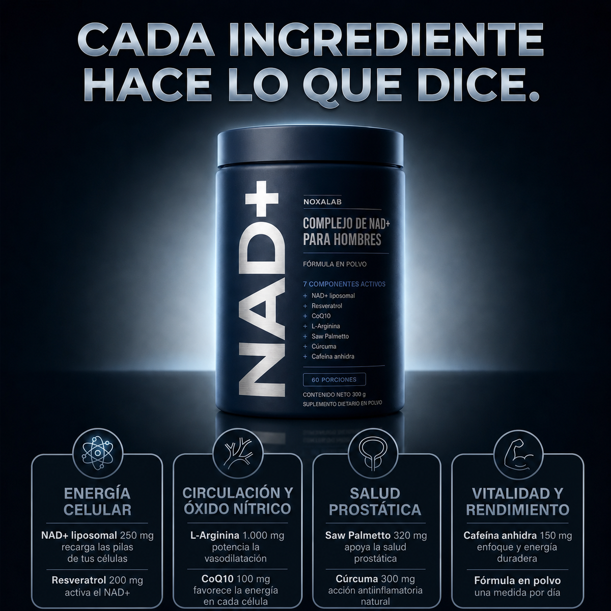 NoxaLab® Complejo de NAD+ 7 en 1 en Polvo
