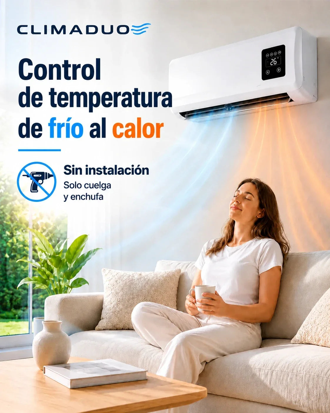 Aire acondicionado portátil de pared 2 en 1 ClimaDuo (frío y calor)