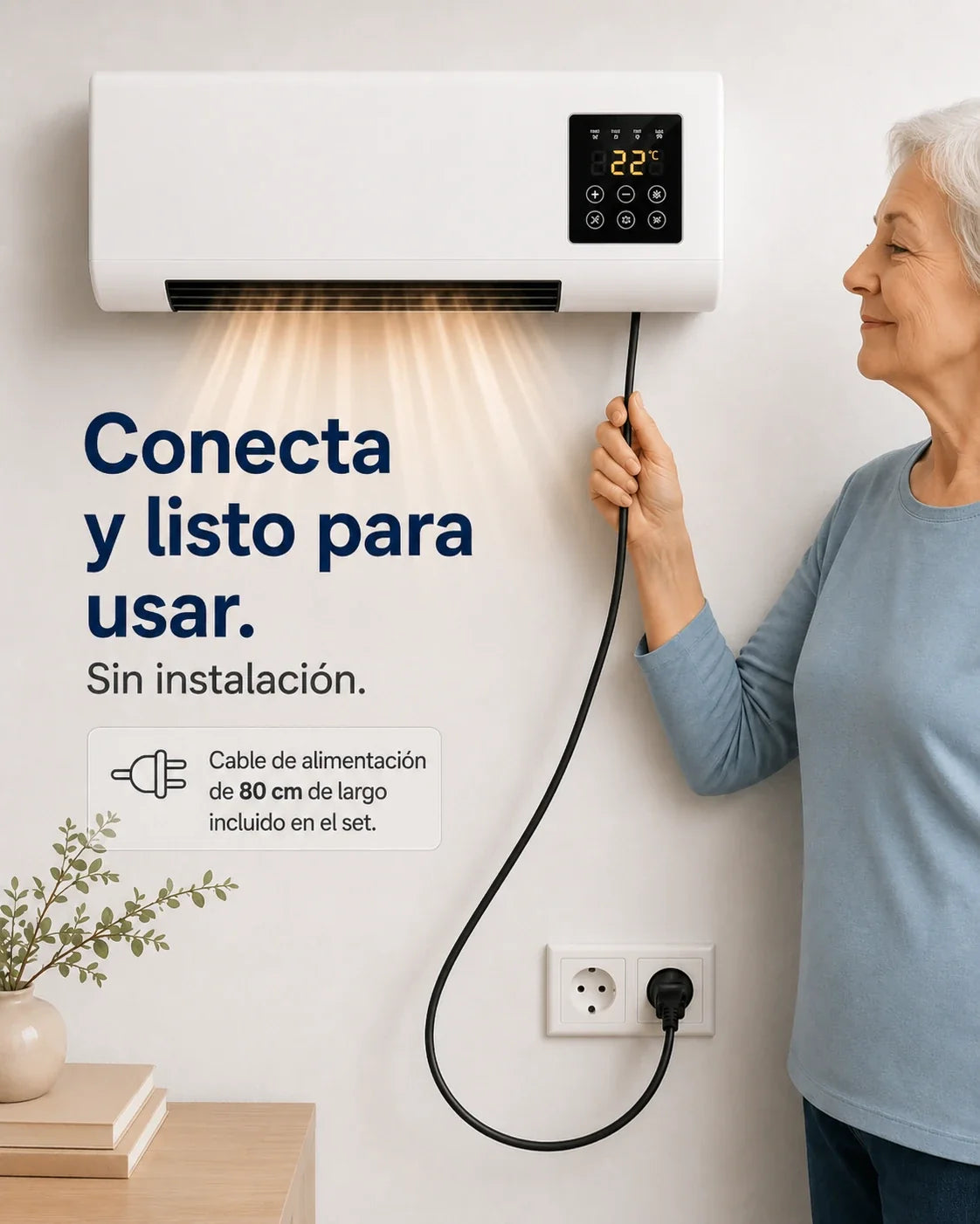 Aire acondicionado portátil de pared 2 en 1 ClimaDuo (frío y calor)