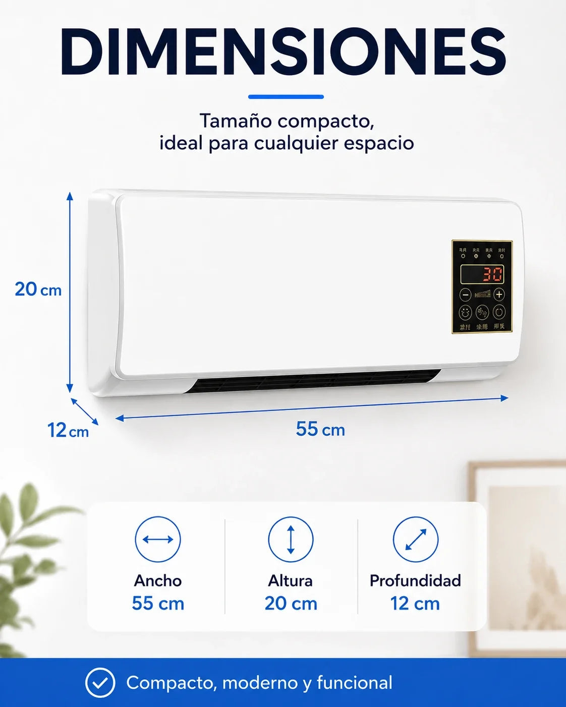 Aire acondicionado portátil de pared 2 en 1 ClimaDuo (frío y calor)