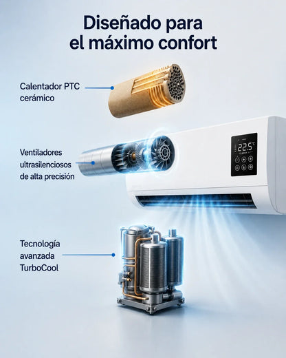 Aire acondicionado portátil de pared 2 en 1 ClimaDuo (frío y calor)